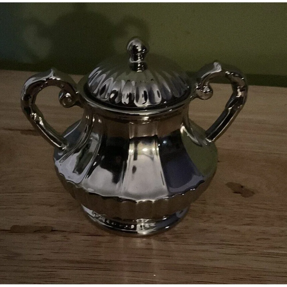 Silverado Lusterware Godinger Silver Plated Cream And Suger Bowls With‎ Platter